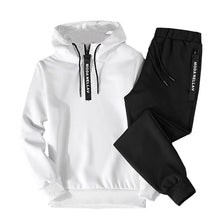 Load image into Gallery viewer, Patchwork Men&#39;s Sportswear Sets 2023 Autumn Winter Hooded Thick Male Casual Tracksuit Men 2 Piece Sweatshirt + Sweatpants Set