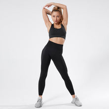 Load image into Gallery viewer, NORMOV Seamless Yoga Set For Women 2/3 PCS Gym Set Fitness Sport Set Women Workout Leggings Push Up Bra Long Sleeve Shirts
