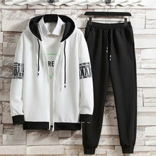 Load image into Gallery viewer, Spring Autumn Men&#39;s Sets Long sleeve Hoodies Coat+ Elastic Waist jogger Casual Pants Fashion Set