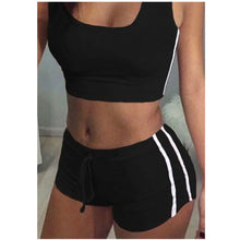 Load image into Gallery viewer, 2Pcs Women Fitness Stretch Racerback Tank Top + Short Pants Suit Elastic Bra Sets Sexy Bodycon Clothing Sports Suit