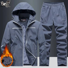 Load image into Gallery viewer, New Causal Tracksuits Men Set hooded Thicken Fleece Hoodies + Sweatpant Winter Sweatshirt Sportswear