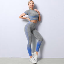 Load image into Gallery viewer, Seamless Women 2/3/5pcs Yoga Set Running Gym Workout Short Sleeve+Top Sport+Leggings+shorts+bra Fitness Suit Yoga Suit