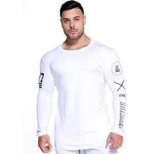 New T-shirt Long Sleeve Autumn Gyms Brand Clothing Cotton Joggres Bodybuilding Exercise Shirt 2XL