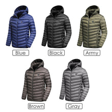 Load image into Gallery viewer, Men 2022 Winter New Warm USB Heating Fleece Jackets Parkas Smart Thermostat Detachable Hooded Heated Waterproof Jacket Clothing