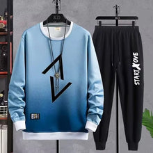 Load image into Gallery viewer, Spring Autumn Men&#39;s Sets Hip Hop Long sleeve Print T Shirts+Solid color jogger Casual Set