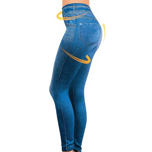 Gtpdpllt S-XXL Sexy Leggings Women Lined Spring Autumn Print Jeans Sportwear Slim Jeggings Two Real Pockets Woman Fitness Pants
