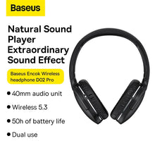 Load image into Gallery viewer, Baseus D02 Pro Wireless Headphones Sport Bluetooth 5.3 Earphone Handsfree Headset Ear Buds Head Phone Earbuds For iPhone Xiaomi