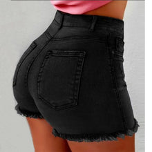 Load image into Gallery viewer, Women High Waist Denim Shorts Ripped Hole Bodycon Short Feminino Summer Shorts Jeans With Tassel clothes summer streetwear