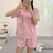 Load image into Gallery viewer, Hot sale Summer Shorts Pajama Sets for Women Short Sleeve Sleepwear Cute Girls Cartoon Pyjama Homewear Pijama Mujer Home Clothes