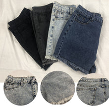 Load image into Gallery viewer, Women High Waist Denim Shorts Ripped Hole Bodycon Short Feminino Summer Shorts Jeans With Tassel clothes summer streetwear