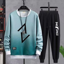 Load image into Gallery viewer, Spring Autumn Men&#39;s Sets Hip Hop Long sleeve Print T Shirts+Solid color jogger Casual Set