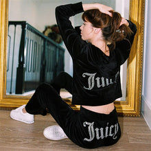 Load image into Gallery viewer, Women Velvet Juicy Tracksuit Coutoure Two Piece Set for Women