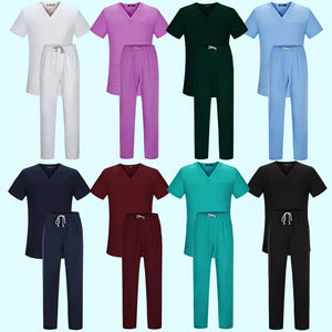 Niaahinn High Quality Spa Uniforms Unisex V-Neck Work Clothes Pet Grooming Institutions Set Beauty Salon Clothes Scrubs Clothes