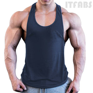 Mens Bodybuilding Stringer Tank Top Y-Back Gym Workout Sports Vest Shirt Clothes