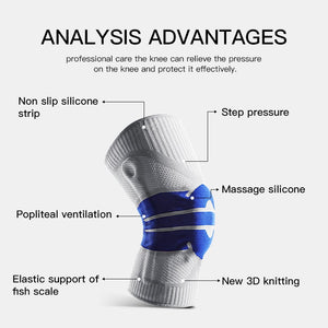 1 Piece Silicone Full Knee Brace Strap Patella Medial Support Strong Meniscus Compression Protection Sport Pads Running Basket