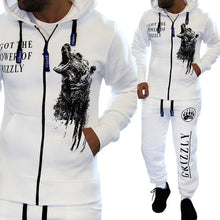Load image into Gallery viewer, Zogaa Tracksuit Men&#39;s Casual Suit Autumn Men&#39;s Hooded Sweatshirt+Joggers 2 Pieces of Set Letter Printed Zipper Jacket