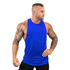 Mens Gym Tank Top Bodybuilding Sleeveless Shirt Cotton Print Muscle Vest