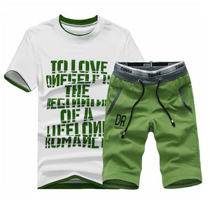 Summer Shorts Set Men Casual Outwear Slim Fit  Casual T'Shirts + Shorts