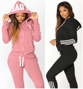 Elegant Top And Pants Women Suit Stripe Fitness Casual Sweat Suits