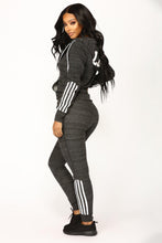Load image into Gallery viewer, Elegant Top And Pants Women Suit Stripe Fitness Casual Sweat Suits