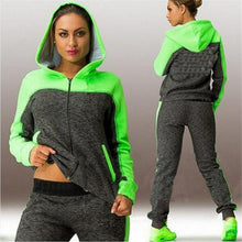 Load image into Gallery viewer, Hooded Suit Set Women  Sportswear Fitness Workout Set