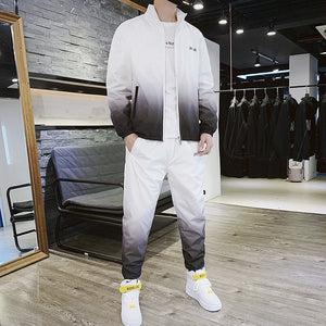 Markless Mens Tracksuit Outdoor Loose Sportswear Fashion Casual Outfit Jacket with Pants