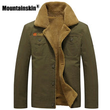 Load image into Gallery viewer, Mountainskin Winter Warm Jackets Thick Fleece Men&#39;s Coats Casual Cotton Fur Collar Mens Military Tactical Parka Outerwear