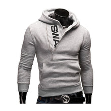 Load image into Gallery viewer, Hoodies Laamei Men Fashion Oblique Zipper Patchwork Tracksuit Sweatshirt Men&#39;s Collar Cap Long Sleeves Pullover Plus Size M-3XL