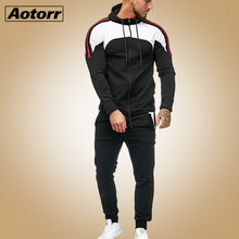 Load image into Gallery viewer, Men Spotrs Suit Two Pieces Set  Men&#39;s Zipper Hoodie Jacket Sweatshirt + Pants Sportswear Outfit 5XL