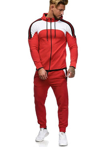 Men Spotrs Suit Two Pieces Set  Men's Zipper Hoodie Jacket Sweatshirt + Pants Sportswear Outfit 5XL