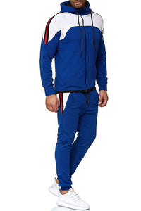 Men Spotrs Suit Two Pieces Set  Men's Zipper Hoodie Jacket Sweatshirt + Pants Sportswear Outfit 5XL