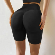 Load image into Gallery viewer, Slim Fit High Waist Yoga Sport Shorts Hip Push Up Women Plain Soft Nylon Fitness Running Shorts Tummy Control Workout Gym Shorts