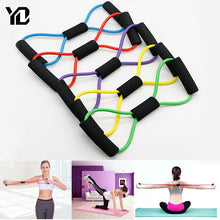 Load image into Gallery viewer, TPE 8 Word Fitness Yoga Gum Resistance Rubber Bands Fitness Elastic Band Fitness Equipment Expander Workout Gym Exercise Train