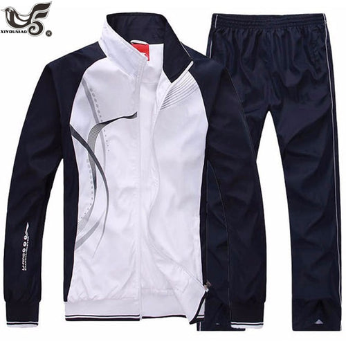 New Men's Set  Autumn Men Sportswear 2 Piece Sport Suit Jacket+Pant Men Clothing basketball Tracksuit Set