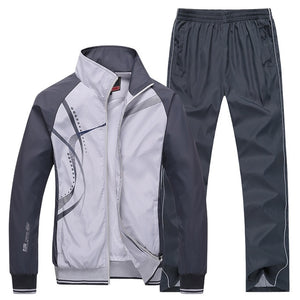 New Men's Set  Autumn Men Sportswear 2 Piece Sport Suit Jacket+Pant Men Clothing basketball Tracksuit Set