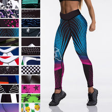 Load image into Gallery viewer, Qickitout 12%spandex Sexy High Waist Elasticity Women Digital Printed Leggings Push Up Strength Pants