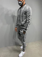 Load image into Gallery viewer, Plaid Printed Loose Suit Couple Clothes Fashion Tracksuit Grey Tracksuit Fullset Black Pink Faded Tracksuit Full Set Tracksuit