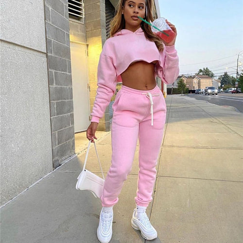 hirigin 2020 Autumn Winter Tracksuit Sweatshirts Tops and Pants Two Piece Women Trousers Casual Sportwear Matching Set