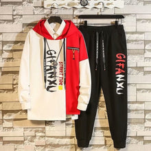 Load image into Gallery viewer, Fashion Men&#39;s Set Korean Style Autumn Winter Elastic Waist Trousers+Long sleeve Pullover Sweatshirt Set Casual Men Clothing