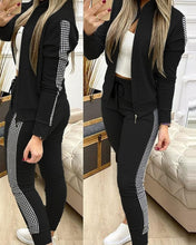 Load image into Gallery viewer, Fashion Tracksuit 2 Piece Set Autumn Winter Zipper Jacket + Long Pants Sports Suit Female Sweatshirt Sportswear Suit