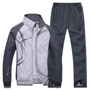 Men Sportswear New Spring Autumn Tracksuit 2 Piece Sets Sports Suit Jacket+Pant Sweatsuit Male Fashion Print Clothing Size L-5XL