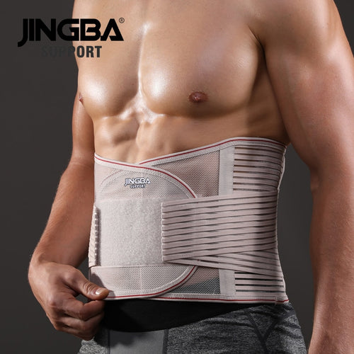 JINGBA SUPPORT Orthopedic Corset Back Support Belt Men Back Brace Belt Fajas Lumbares Ortopedicas Protection Spine Support Belt