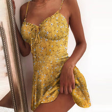 Load image into Gallery viewer, 2021 Summer Dress Women Robe V Neck Sexy Floral Print Mini Dress Shoulder Ruffle Party Dress Femme Backless A-Line Short Dress