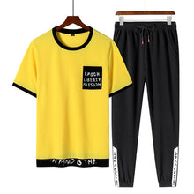 Load image into Gallery viewer, Plus Size Summer Men T-shirt Sets 2 Piece Short Sleeved Sportswear Tracksuit Men Casual Jogger Sweat Suits 6XL 7XL 8XL
