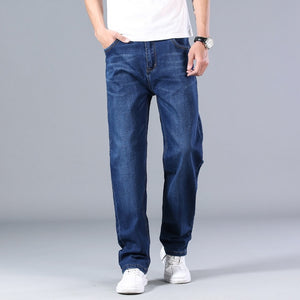 7 Colors Available Men's Thin Straight-leg Loose Jeans  New Classic Style Advanced Stretch Loose Pants Male Brand