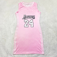 Load image into Gallery viewer, Womens short dress basketball jersey home sexy plus size women clothing casual Sleeveless long top summer dress