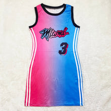Load image into Gallery viewer, Womens short dress basketball jersey home sexy plus size women clothing casual Sleeveless long top summer dress