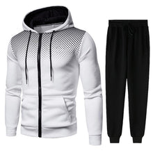 Load image into Gallery viewer, Men Gradient Zip Cardigan Suit Tracksuits Spring Autumn Hoodie Jogging Trousers Fitness Casual Clothing Sportswear Set Plus Size