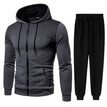 Load image into Gallery viewer, Men Gradient Zip Cardigan Suit Tracksuits Spring Autumn Hoodie Jogging Trousers Fitness Casual Clothing Sportswear Set Plus Size