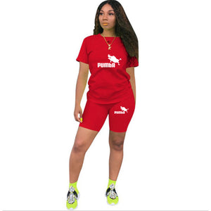 Summer Women Short Sleeve O-Neck Tee Tops+Pencil Shorts Suits Two Piece Set Tracksuits Outfit Graphic  T-shirts Ropa De Mujer